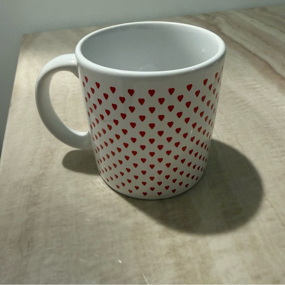 Vintage Red Heart White Mug Made in England